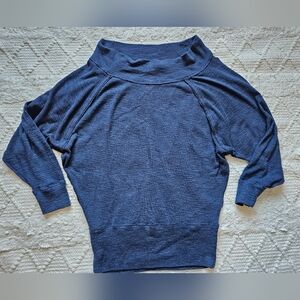 We The Free Blue Cowl Neck Sweater Relaxed Fit Size Petite Small